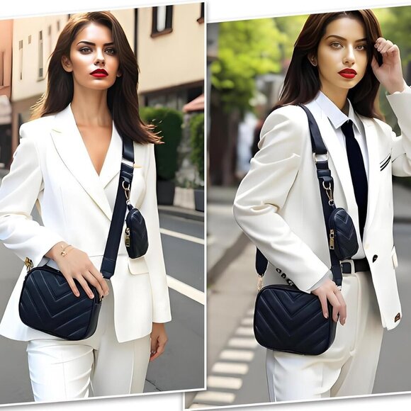 Small Quilted Crossbody Bags for Women Stylish Leather Purse Designer Handbag wi - Picture 2 of 7